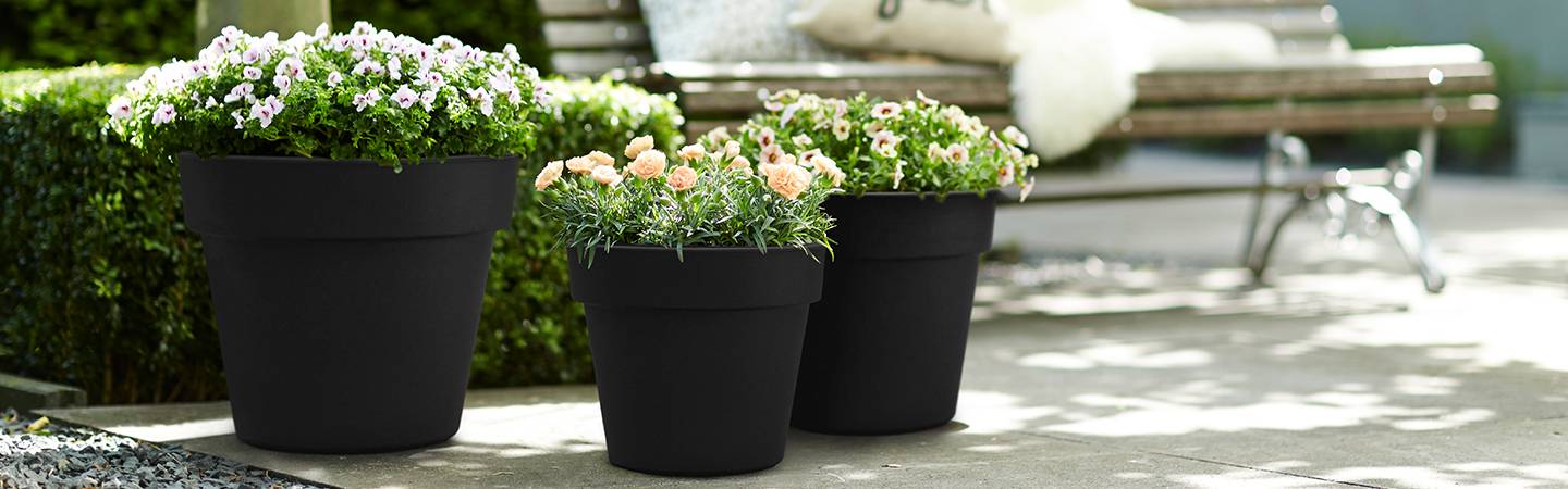 green basics top planter high 35cm living black - elho - Give room to  nature