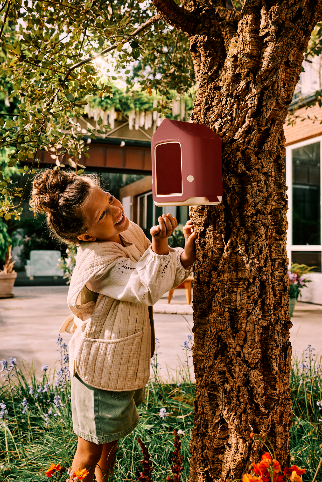 Ns Rood cosy bird house + feeder toscaans rood - elho® - Give room to nature