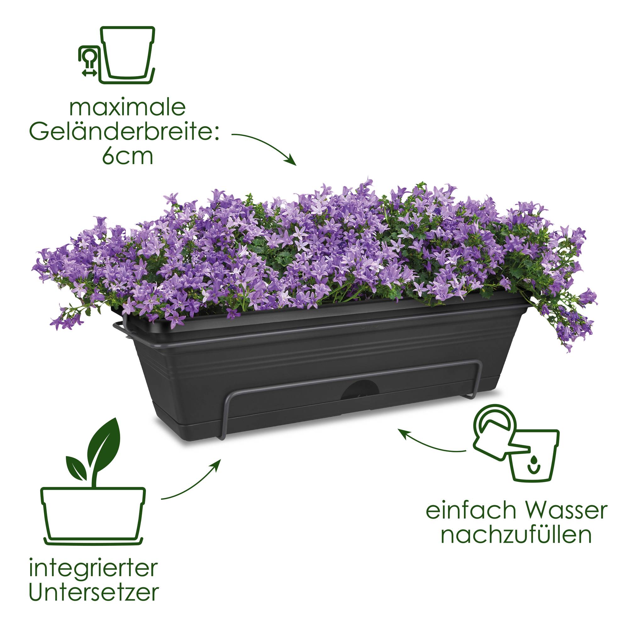 plastik blumenkästen bemalen Kunstpflanzen | Künstlicher Blumenkasten mit UV-Schutz - Joline