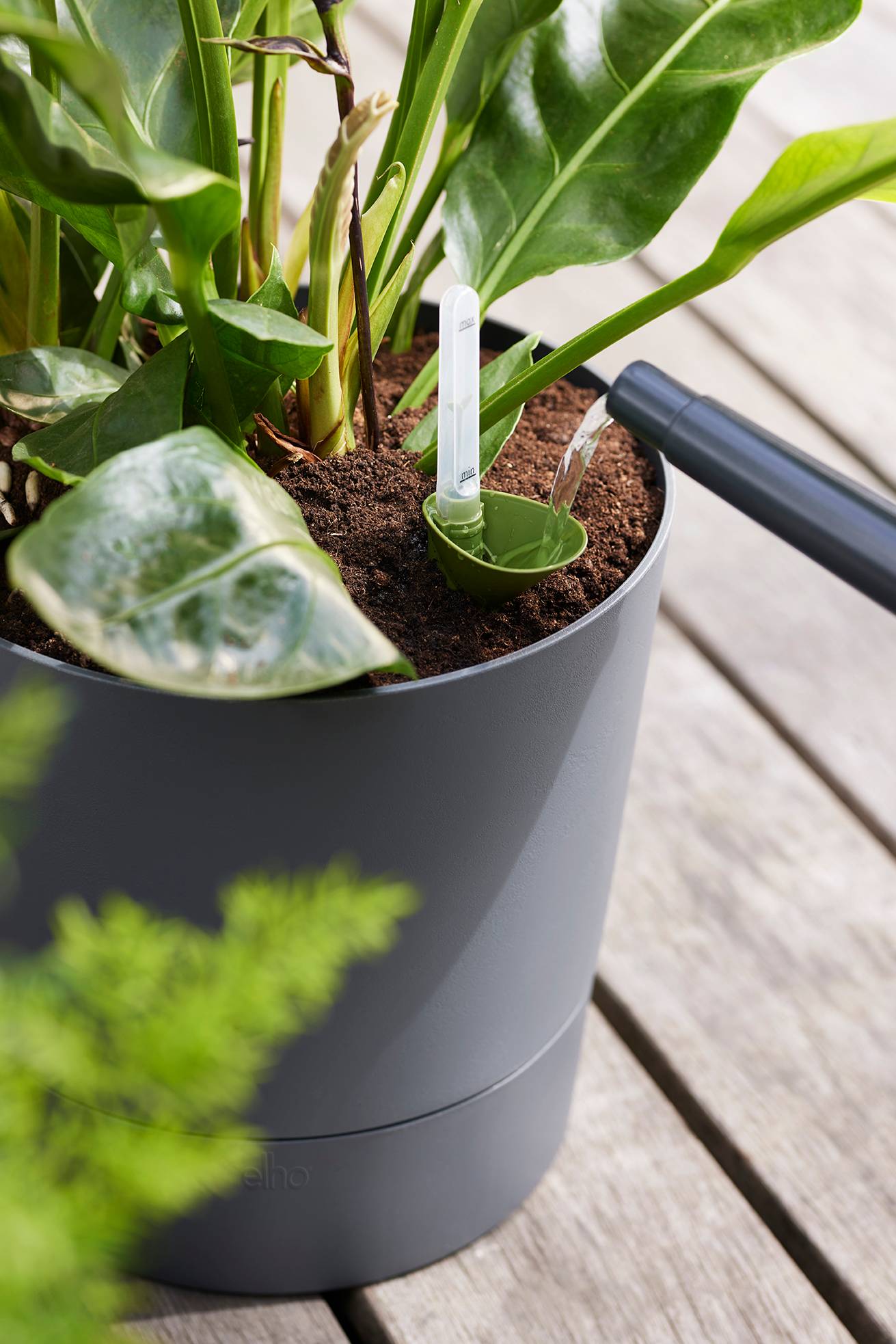 Vaso per piante rotondo Elho Greensense Ø 30 cm grigio carbone