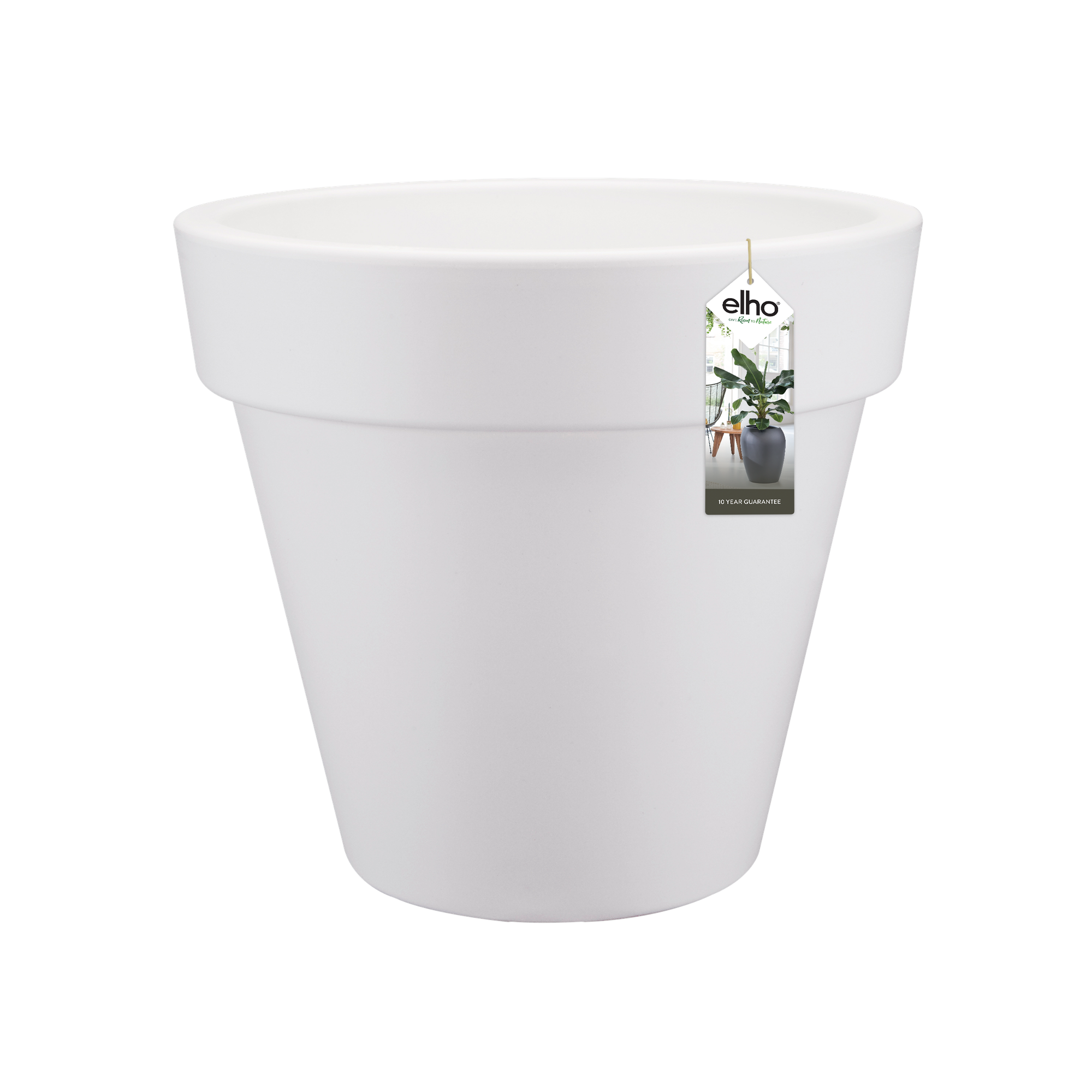 Elho pot de fleurs haut Pure straight rond blanc - Pot pour l'intérieur et  l'extérieur
