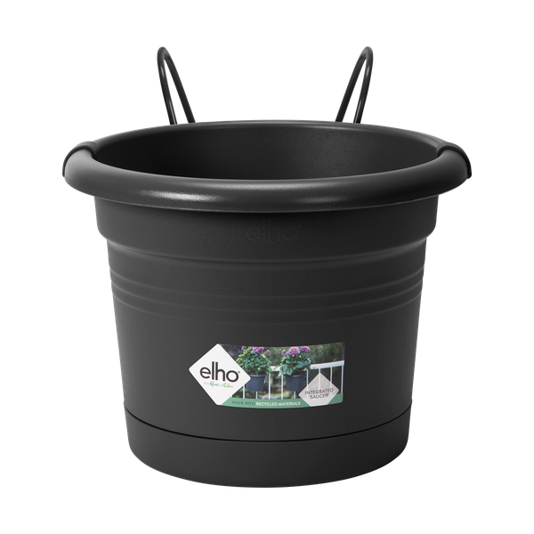 Ghiveci Elho green basics balcony potholder all-in-1, 26 cm, negru (living black)