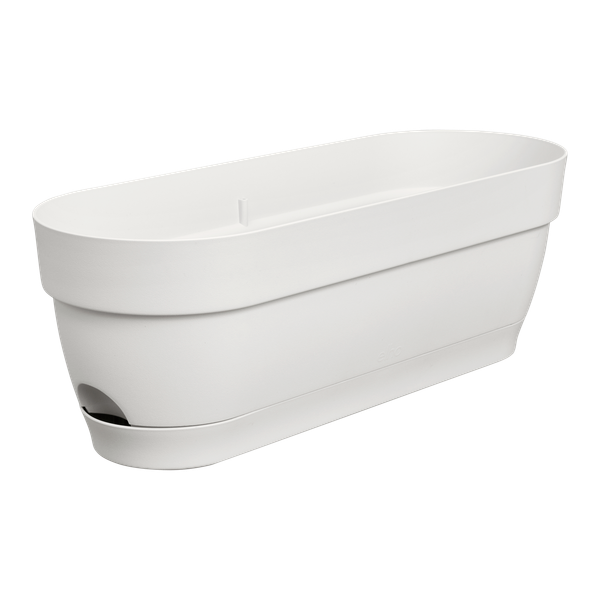 Jardinieră Elho vibia campana trough, 50 cm, alb (silky white)