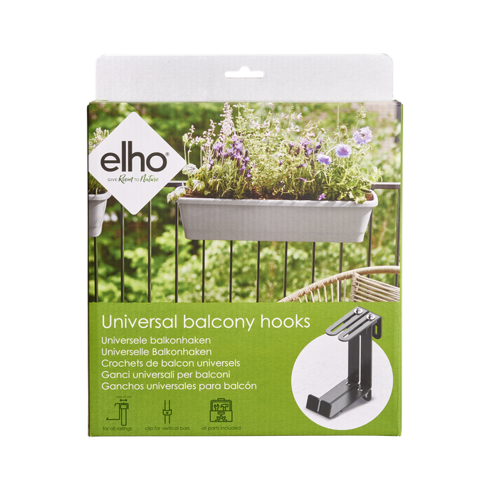 noa universal balcony hooks metal living black elho Give room to nature