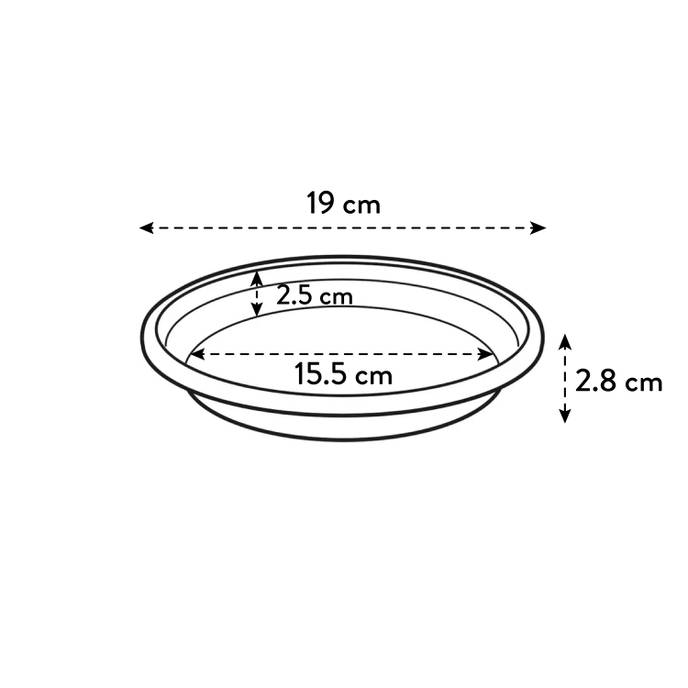 universal saucer round 19cm anthracite