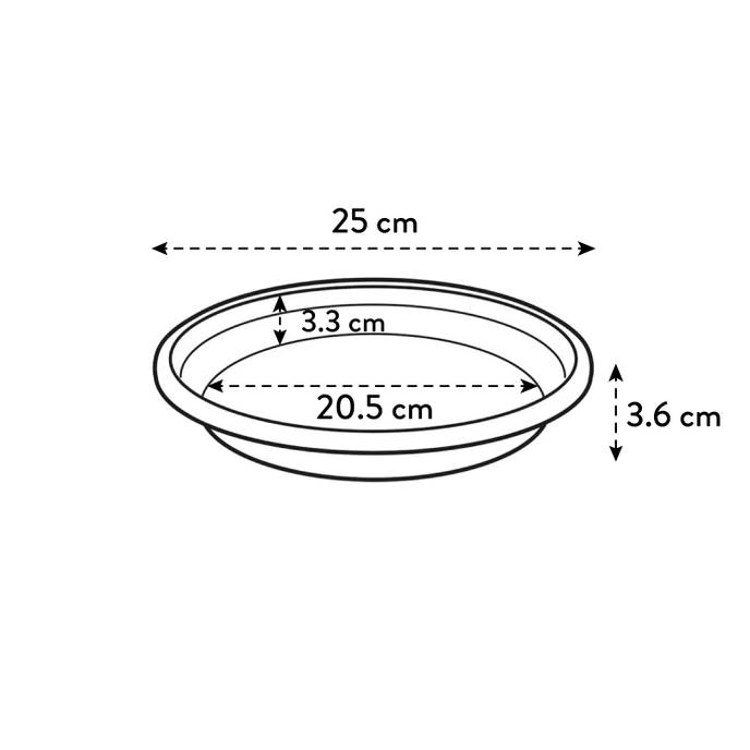 universal saucer round 25cm anthracite